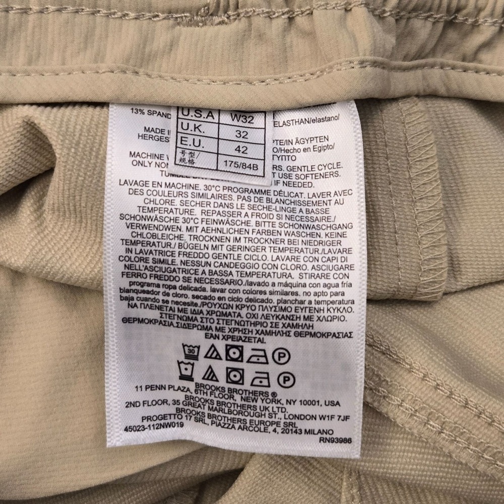 Brooks Brothers Men's Solid Flat Front Golf Shorts Beige Wheat Size W32 NWT - Picture 6 of 9